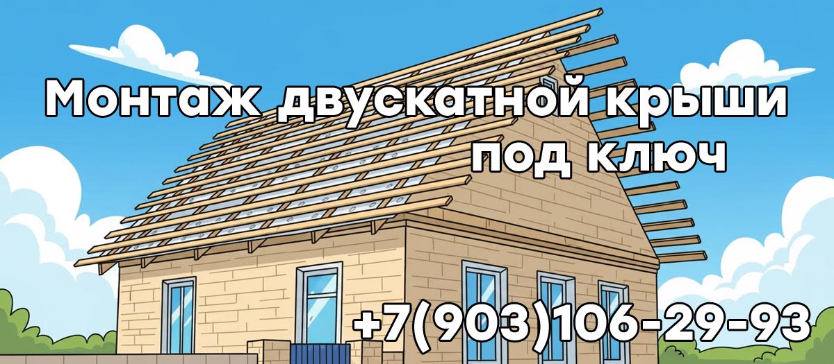 Монтаж двускатной крыши под ключ в Раменское и Раменском районе