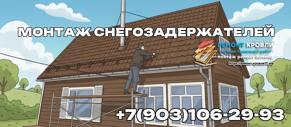 Установка снегозадержателей на кровлю в Раменском