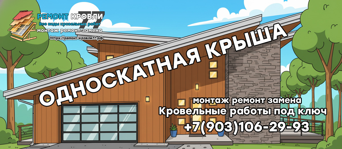 Монтаж односкатной крыши в Раменское и Раменском районе недорого под ключ