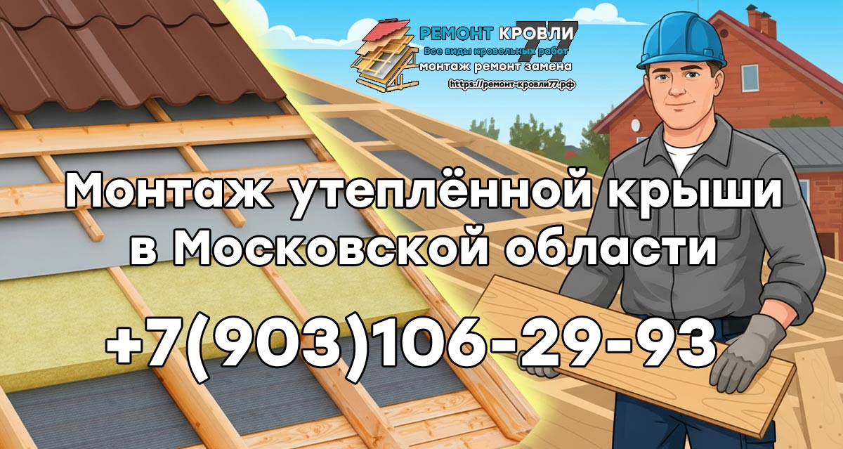 Монтаж утеплённой крыши под ключ в Раменское и Раменском районе